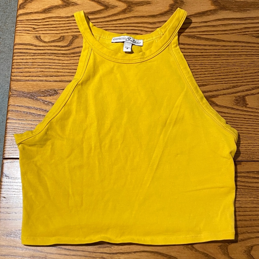 Express Yellow Crop Tank Top